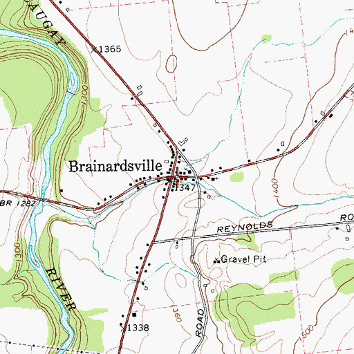 Topographic Map of Brainardsville, NY