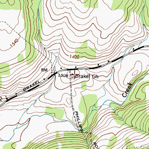 Topographic Map of Brakel Church (historical), NY