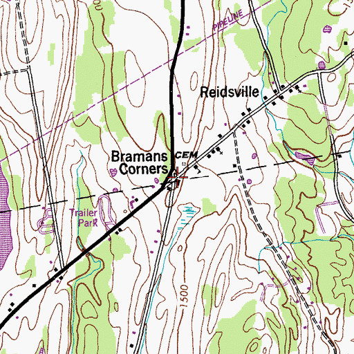 Topographic Map of Bramans Corners, NY