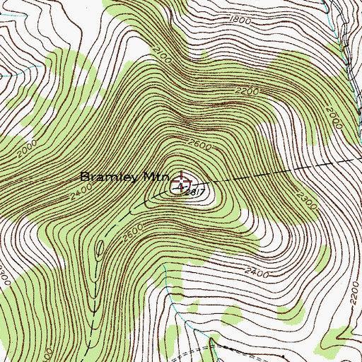 Topographic Map of Bramley Mountain, NY
