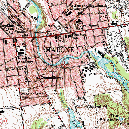 Topographic Map of Branch Brook, NY