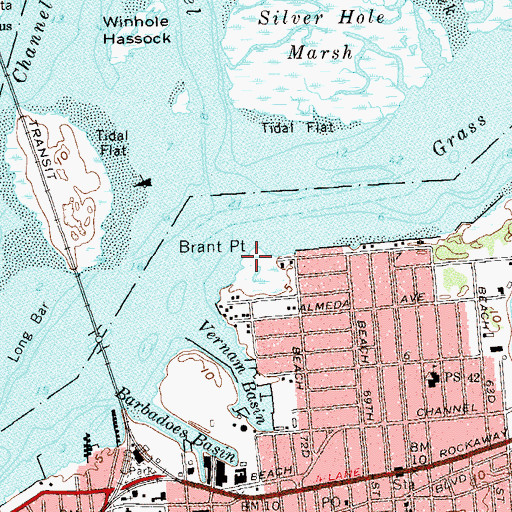 Topographic Map of Brant Point, NY