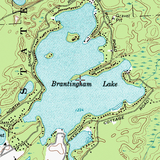 Topographic Map of Brantingham Lake, NY