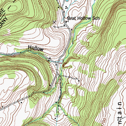 Topographic Map of Brat Hollow, NY