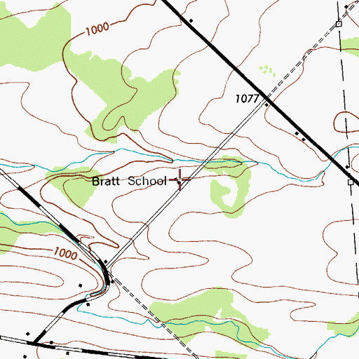 Topographic Map of Bratt School (historical), NY