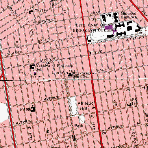 Topographic Map of Braverman High School, NY