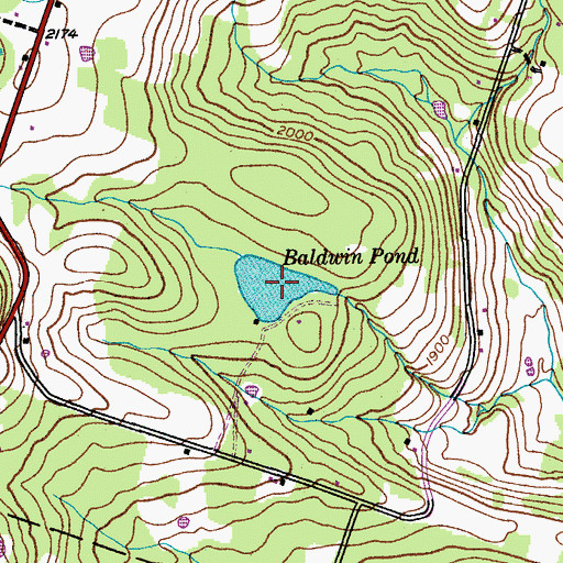 Topographic Map of Baldwin Pond, NY