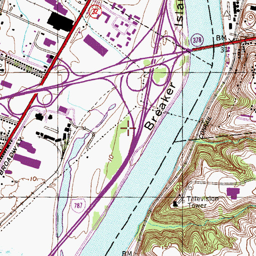 Topographic Map of Breaker Island, NY