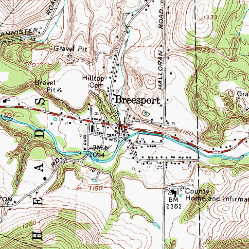 Topographic Map of Breesport, NY