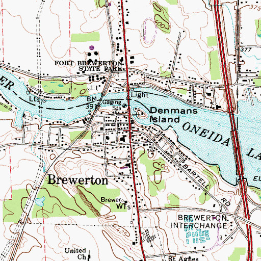 Topographic Map of Brewerton, NY