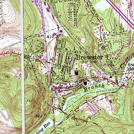 Topographic Map of Brewster, NY