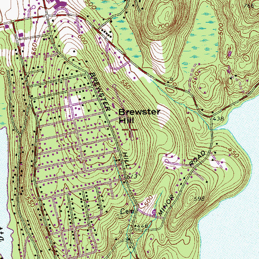 Topographic Map of Brewster Hill, NY