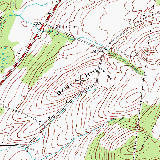 Topographic Map of Briar Hill, NY