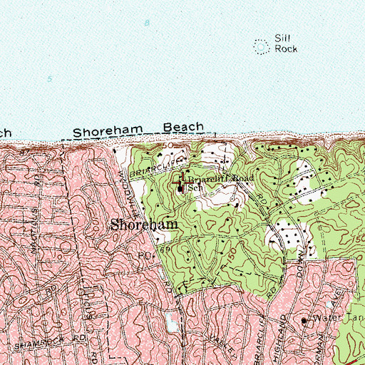 Topographic Map of Briarcliff Road School, NY