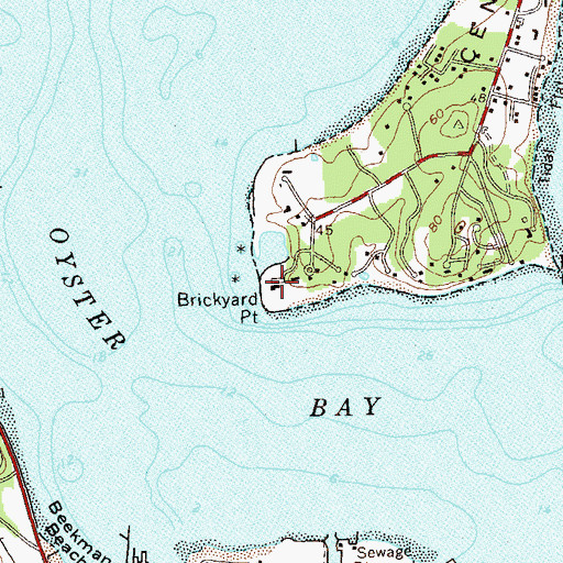 Topographic Map of Brickyard Point, NY