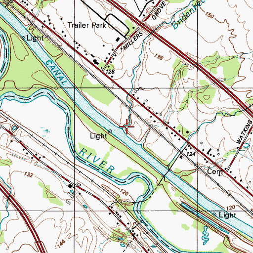 Topographic Map of Bridenbecker Creek, NY