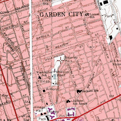 Topographic Map of Brierley Park, NY