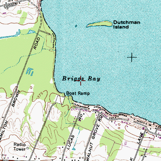 Topographic Map of Briggs Bay, NY
