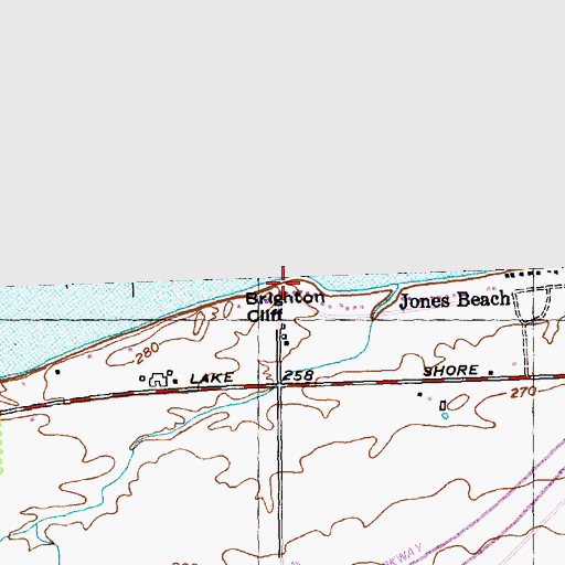 Topographic Map of Brighton Cliff, NY