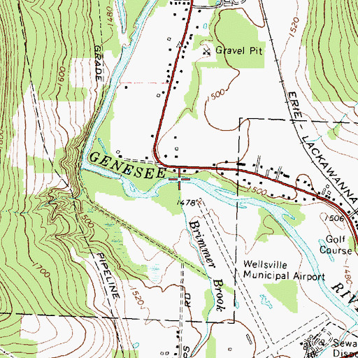 Topographic Map of Brimmer Brook, NY