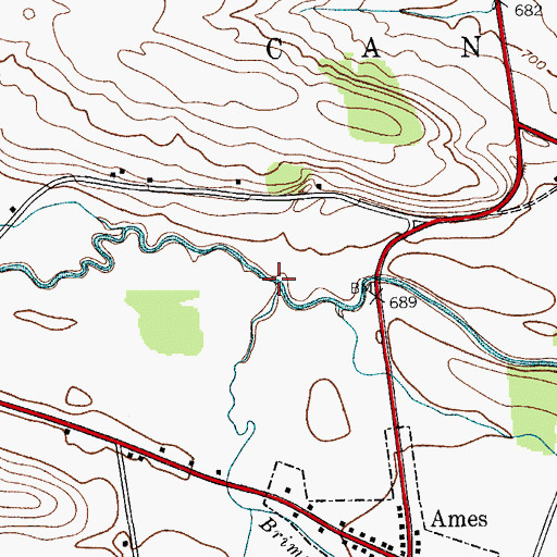 Topographic Map of Brimstone Creek, NY