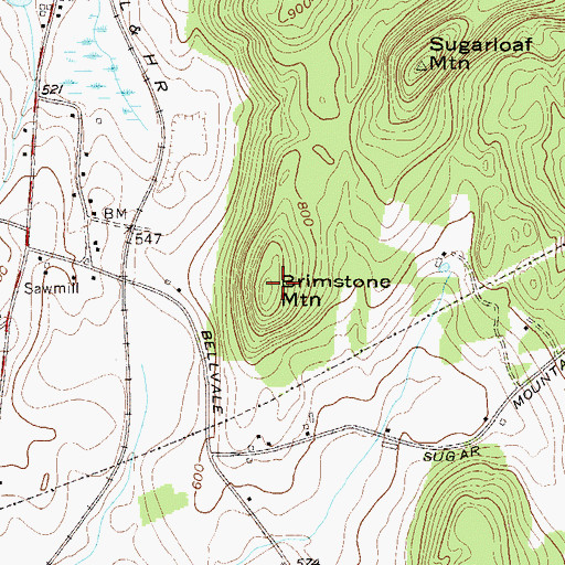 Topographic Map of Brimstone Mountain, NY