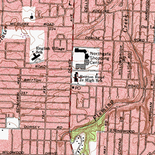 Topographic Map of Britton Road Junior High School, NY