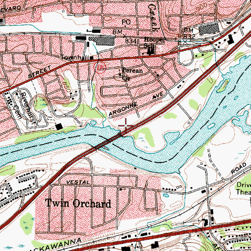 Topographic Map of Brixius Creek, NY