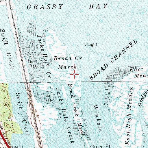 Topographic Map of Broad Creek Marsh, NY