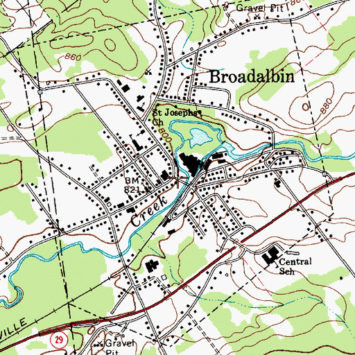 Topographic Map of Broadalbin, NY