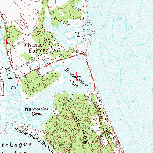 Topographic Map of Broadwater Cove, NY