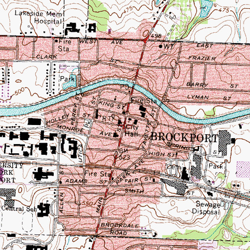 Topographic Map of Brockport, NY