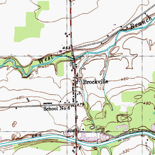 Topographic Map of Brockville, NY