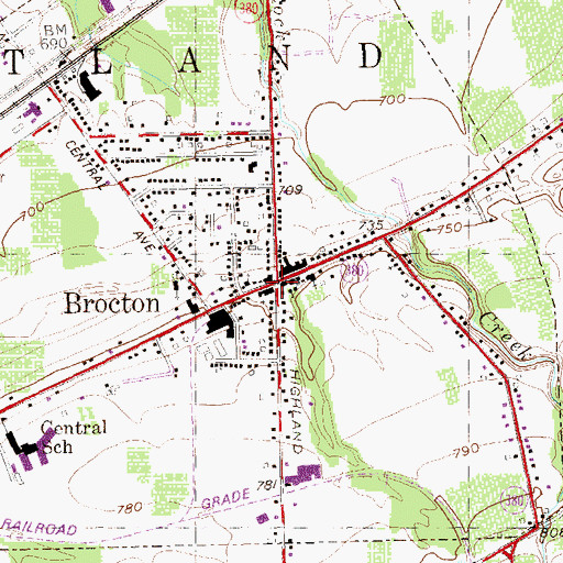 Topographic Map of Brocton, NY