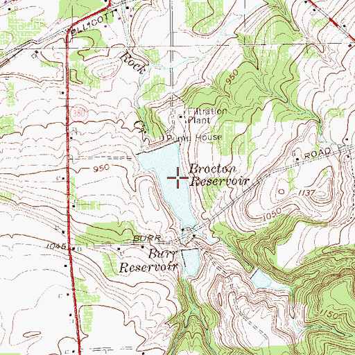 Topographic Map of Brocton Reservoir, NY