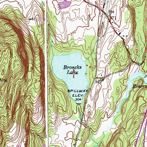 Topographic Map of Broncks Lake, NY