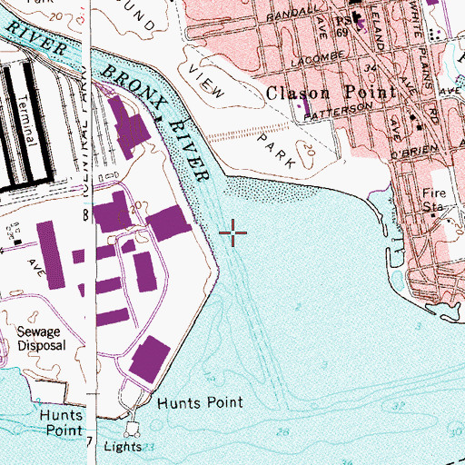 Topographic Map of Bronx River, NY