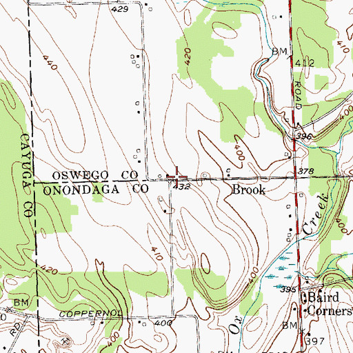 Topographic Map of Brook, NY
