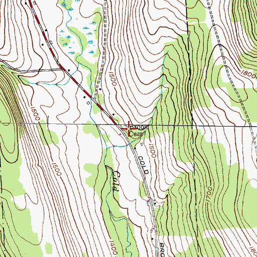 Topographic Map of Brook Cemetery, NY