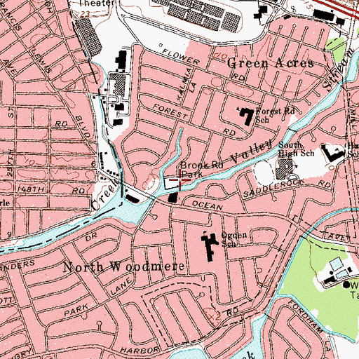 Topographic Map of Brook Road Park, NY