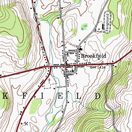 Topographic Map of Brookfield, NY