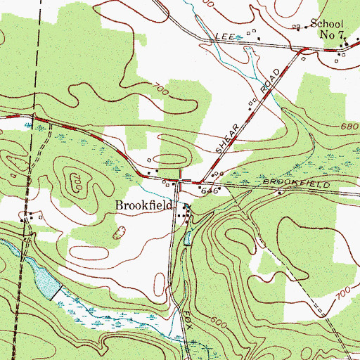 Topographic Map of Brookfield, NY