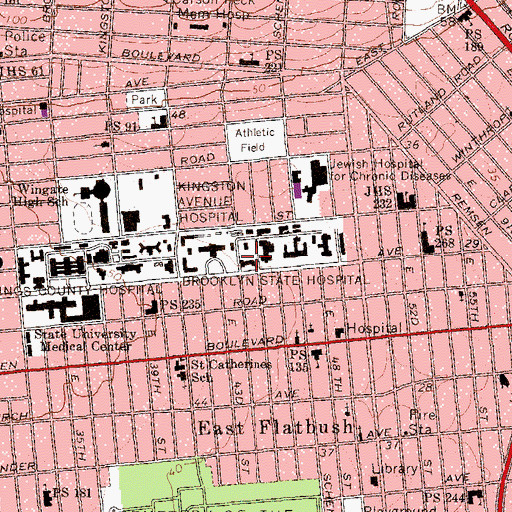Topographic Map of Kingsboro Psychiatric Center, NY