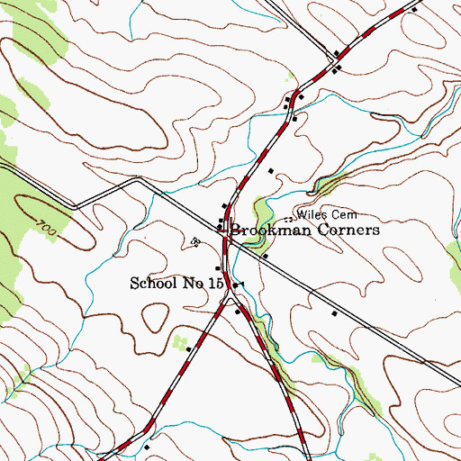 Topographic Map of Brookman Corners, NY