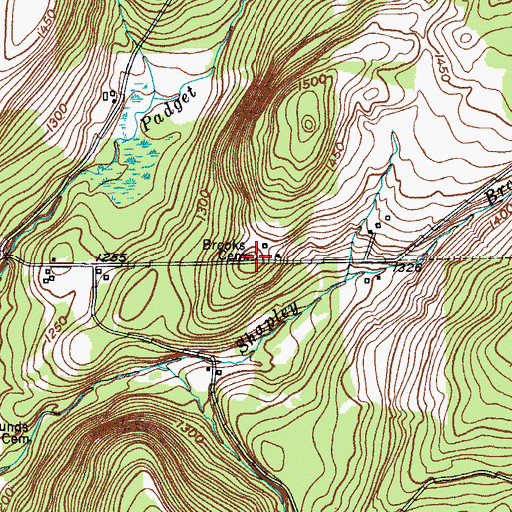 Topographic Map of Brooks Cemetery, NY