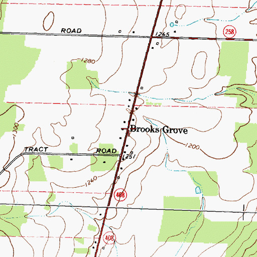 Topographic Map of Brooks Grove, NY