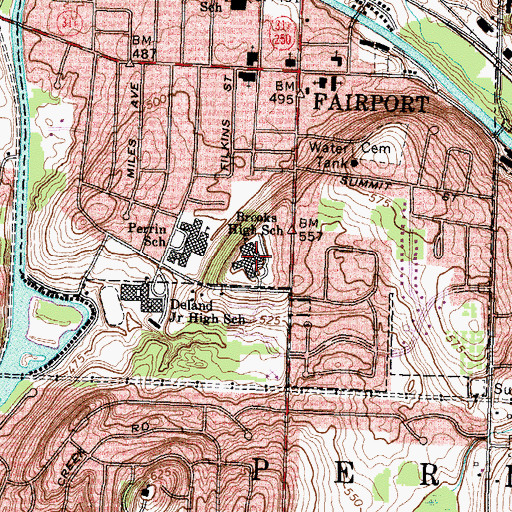 Topographic Map of Brooks Hill School, NY