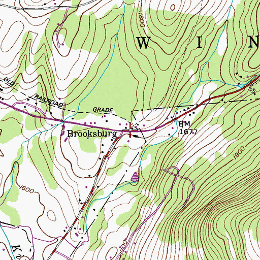 Topographic Map of Brooksburg, NY