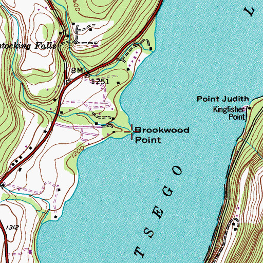 Topographic Map of Brookwood Point, NY