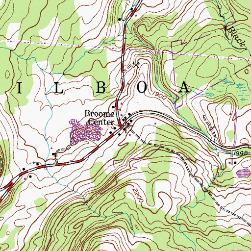 Topographic Map of Broome Center, NY
